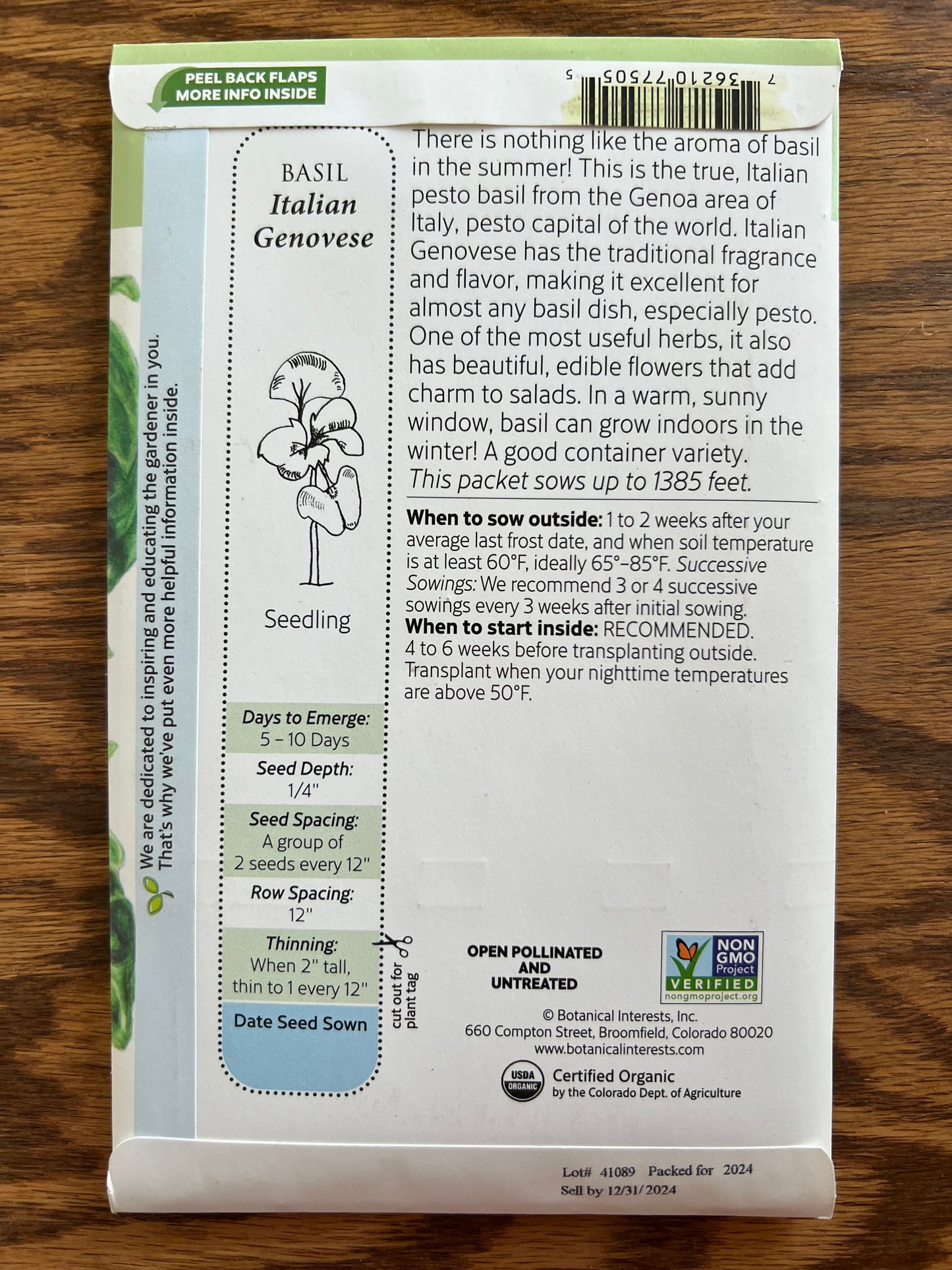 Basil Italian Genovese Seeds - 6 grams