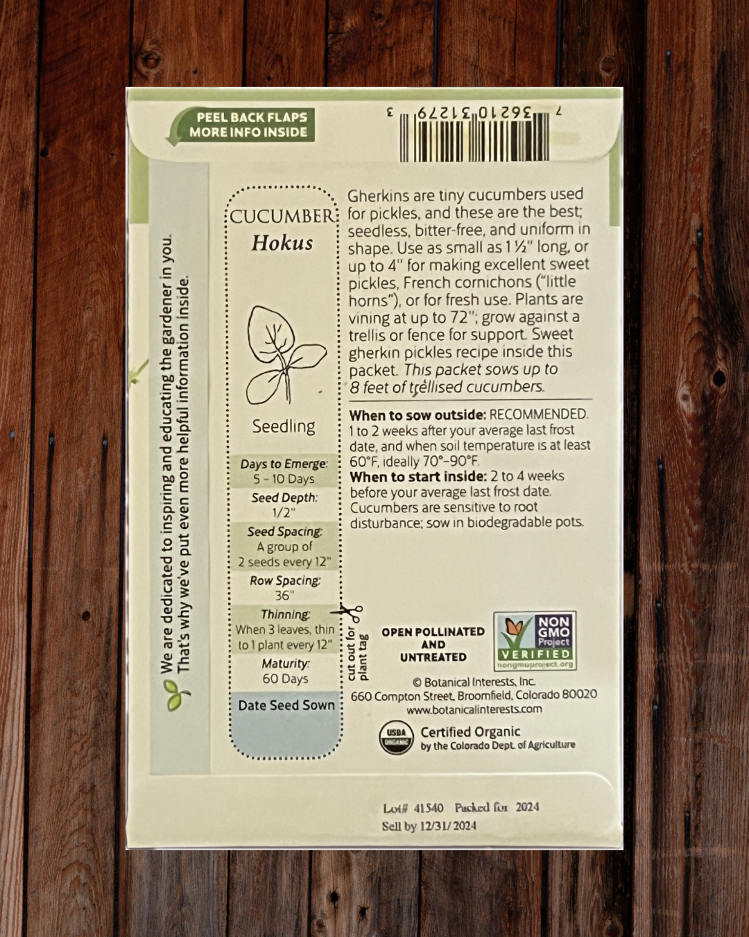 Cucumber Gherkin Seeds - Demeter Earth